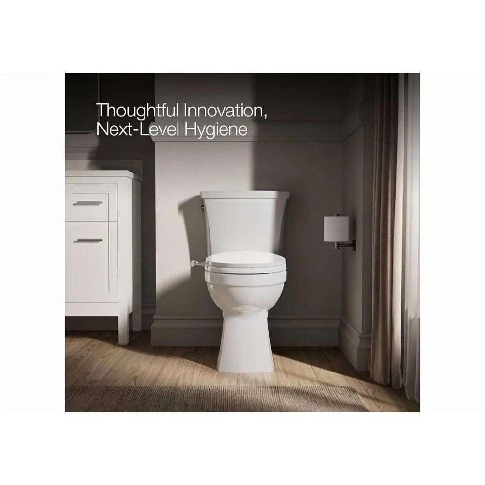Kohler PureWash M300 Manual Elongated White Bidet Toilet Seat, Chrome Handle